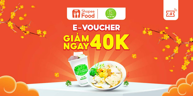 HCM [E-voucher] Mã giảm giá 40k cho đơn từ 50k Bún Cay Thái 2 Thuận ShopeeFood tại ứng dụng Shopee