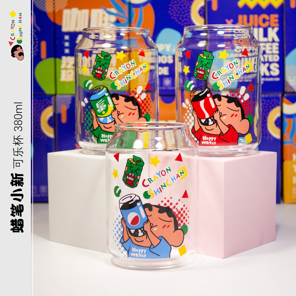Ly Thủy Tinh Uống Nước Hình Cậu Bé Bút Chì Shin-Chan Kính