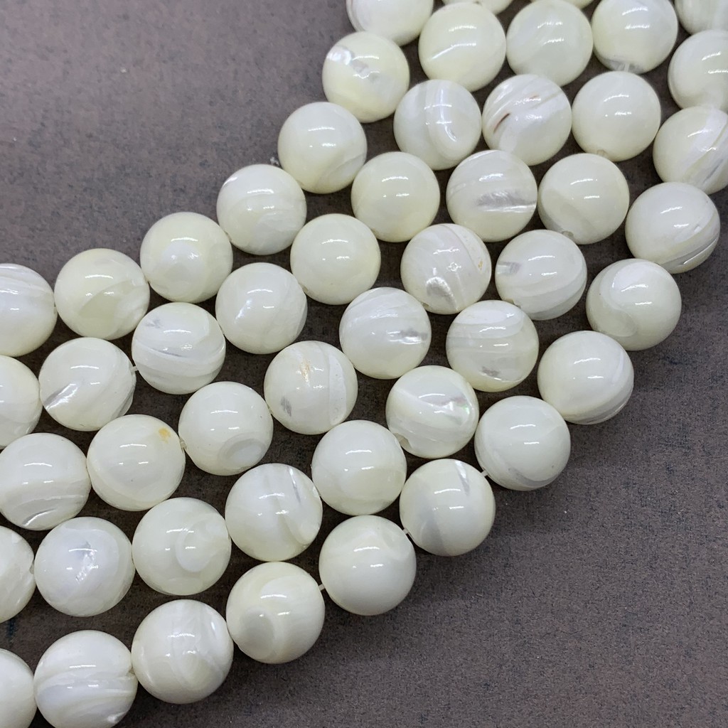 Chuỗi Hạt Ngọc Trai Vỏ Sò Trắng 4-12mm