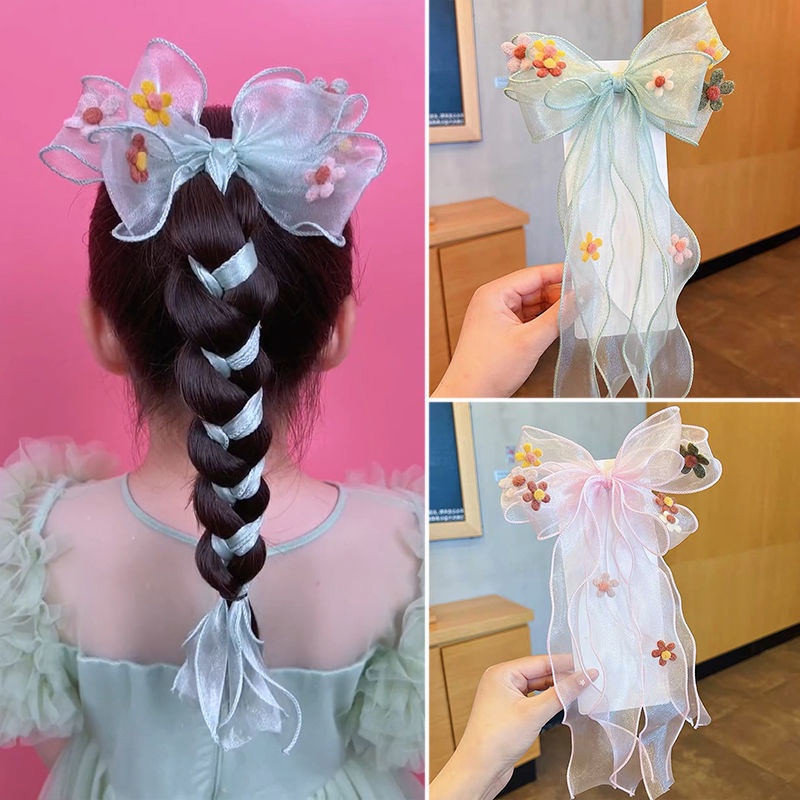 Kẹp Tóc Nơ Hoa Tuyết Cho Bé Gái