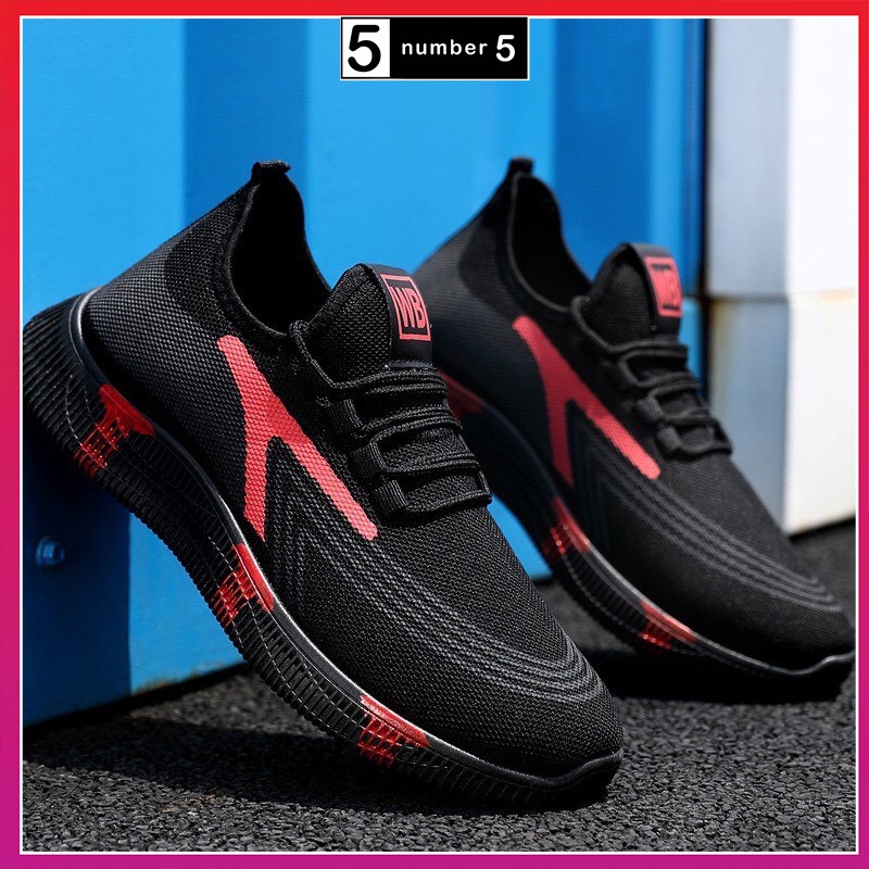 Giày nam vải thoáng khí giá rẻ WWB sườn đỏ siêu êm [WWB]