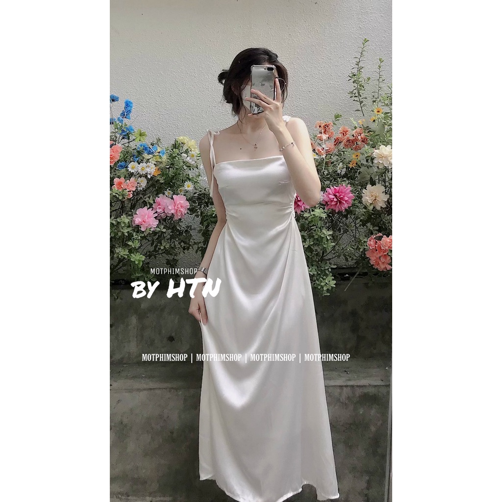 SATIN DRESS, ĐẦM HAI DÂY KHOÉT EO