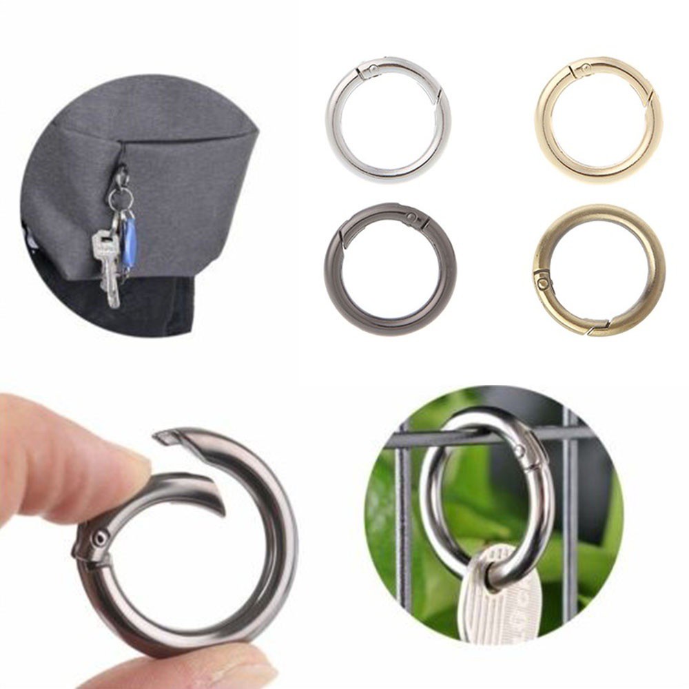 Móc khóa gắn túi xách hình tròn nhiều màu siêu bền đa năng cao cấp