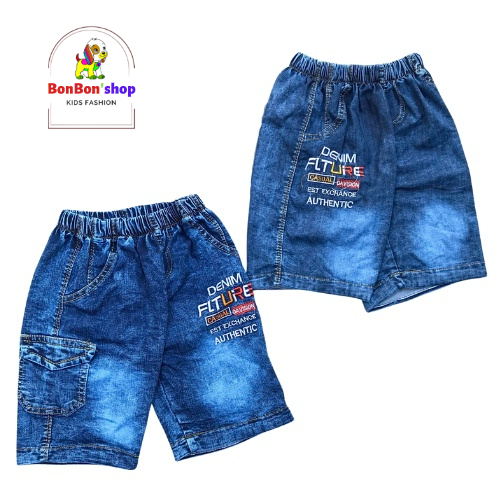 quần jean lửng và jean đùi bé trai vải mềm co giãn nhẹ, không phai màu size 12-20kg