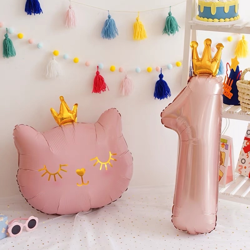 Bong Bóng Mèo Đen Hồng Đáng Yêu Trang Trí Sinh Nhật - Yori Party