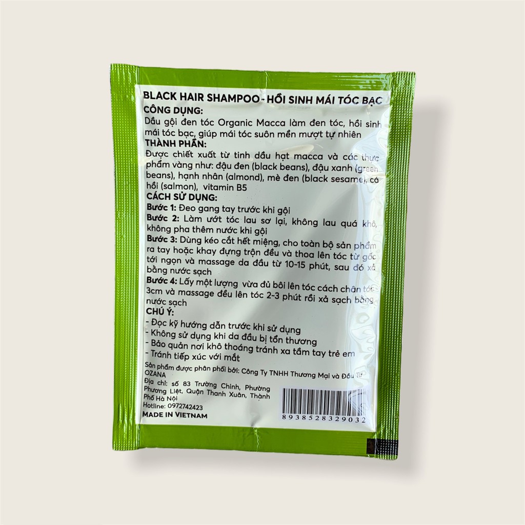[ XẢ LỖ] Dầu Gội Thảo Dược Đen Tóc OZANA  An toàn, dễ sử dụng, hiệu quả cao HÀNG CHÍNH HÃNG GD01