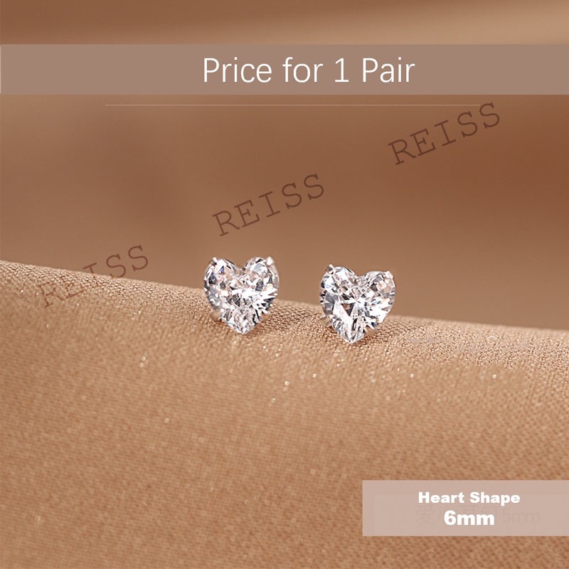 Khuyên tai bạc nụ đá trái tim Bông tai bạc nữ  Silver