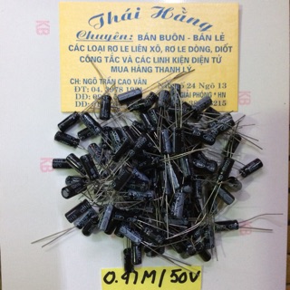 Tụ hoá 0.47/50 v giá bán 100 chiếc