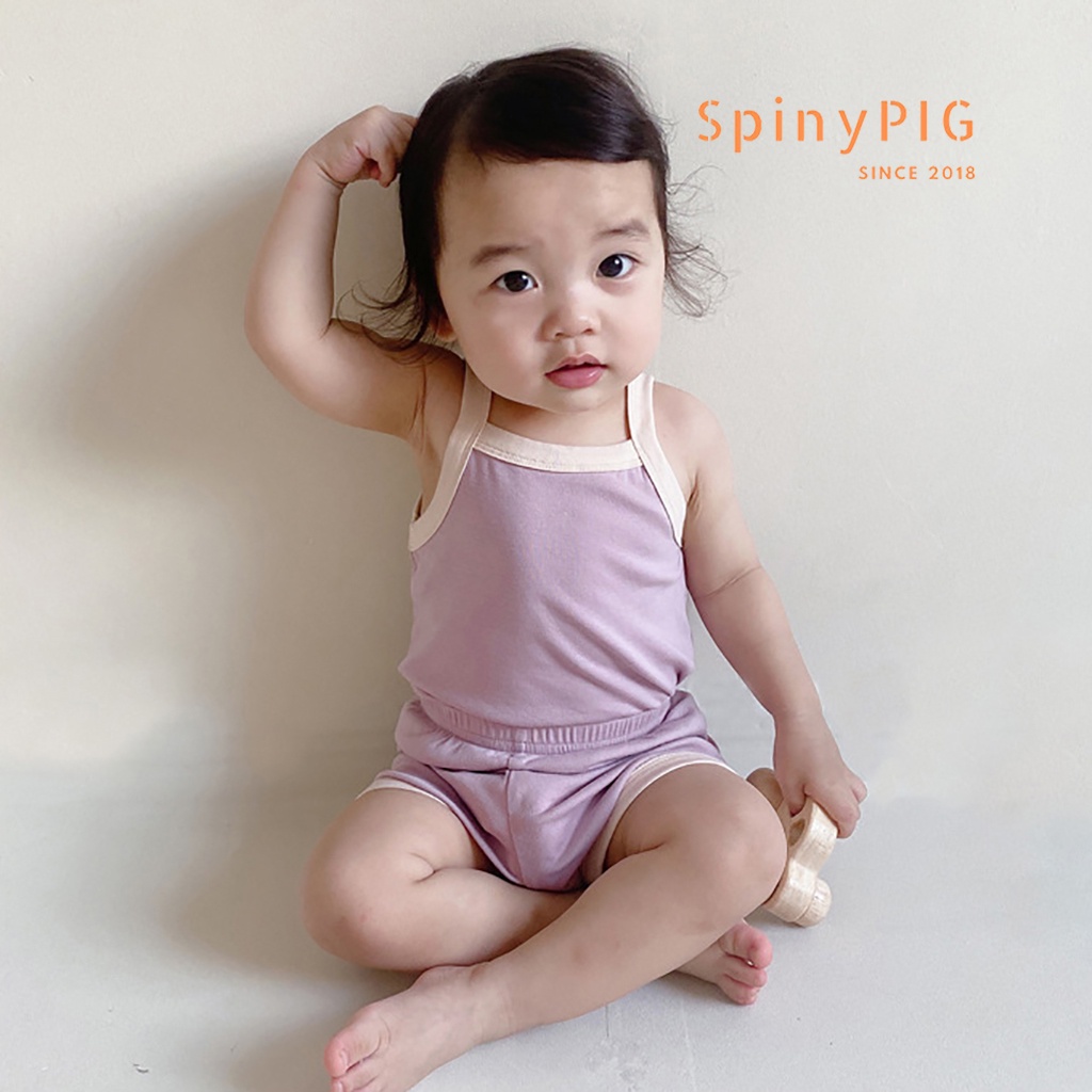 Bộ quần áo cho bé gái 0-3 tuổi style Hàn Quốc sát nách cotton dành cho hè thu Hàng Quảng Châu Loại 1