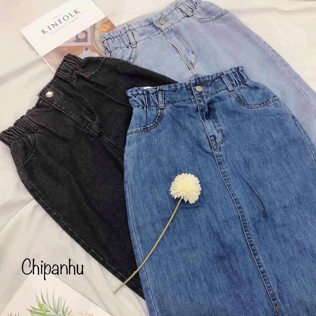 CHÂN VÁY BÒ DÀI JEAN CẠP CHUN cv618 | BigBuy360 - bigbuy360.vn