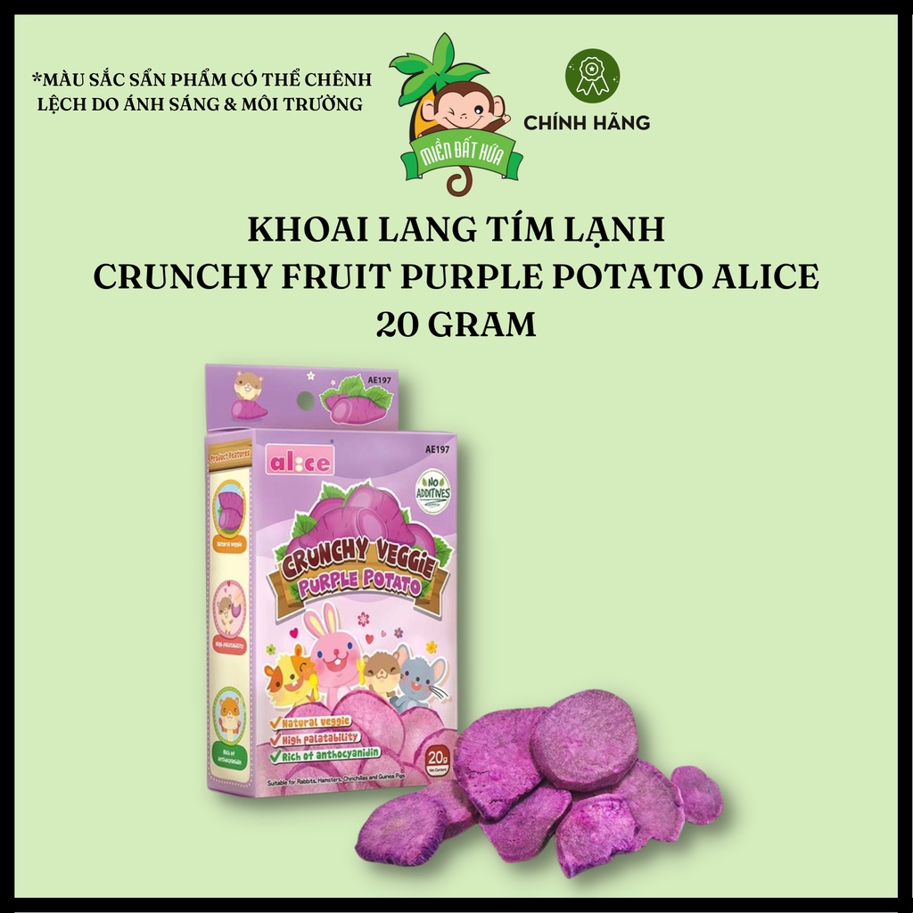Ăn dặm thỏ bọ - Trái cây & rau củ sấy lạnh chính hãng Alice nhiều loại dành cho hamster, thỏ, bọ, chinchilla, rat,...