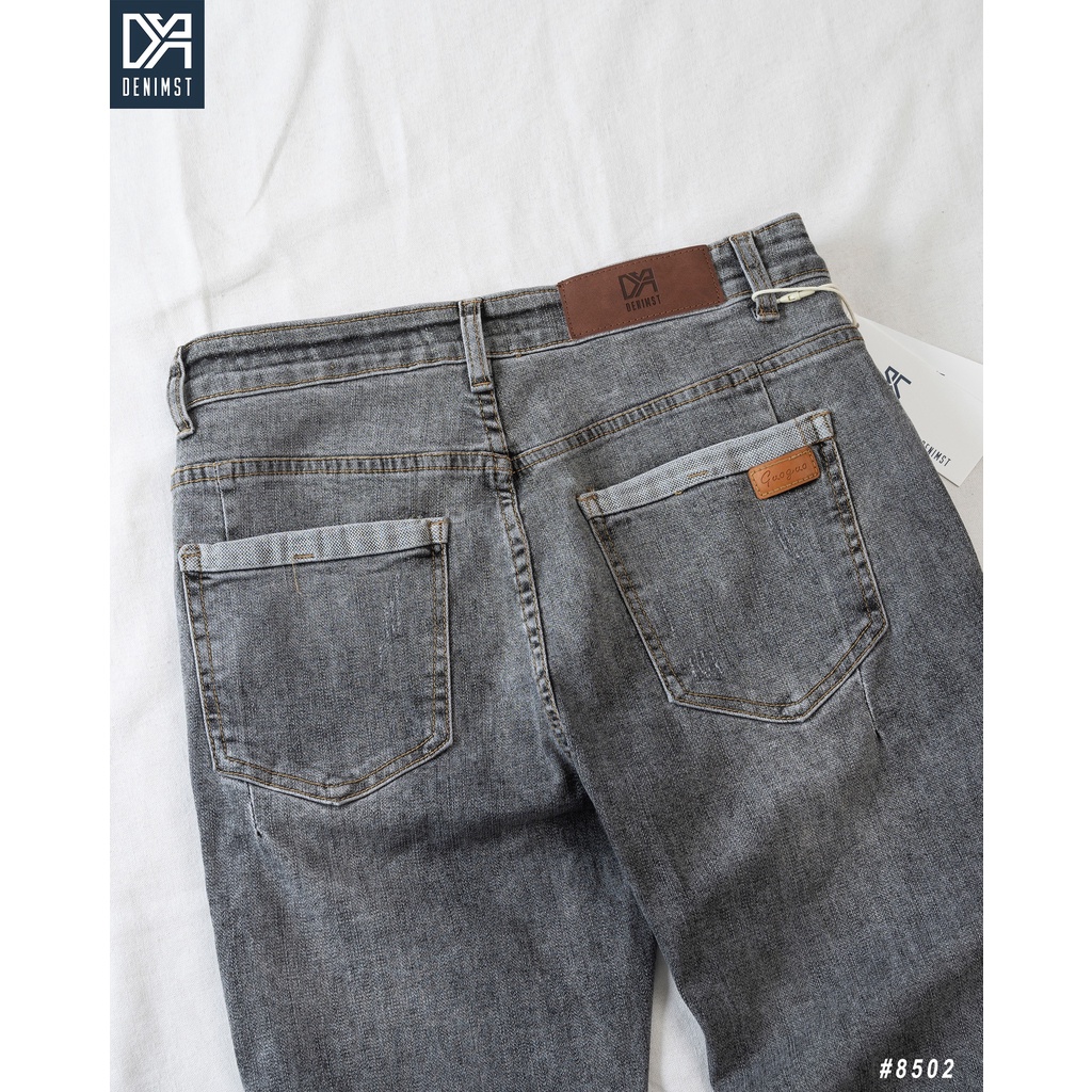 Quần Jeans Nam Xám Khói Cao Cấp DENIMST 8502 Dáng Carrot Fit