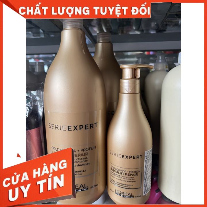 DẦU GỘI LO,REAL PHỤC HỒI 3 TÁC ĐỘNG ABSOLUTE REPAIR 1500ML(HÀNG NHÂP KHẨU) DƯỠNG PHỤC HỒI HƯTỔN GIÚP MÁI TÓC MƯỢT MÀ ÓNG