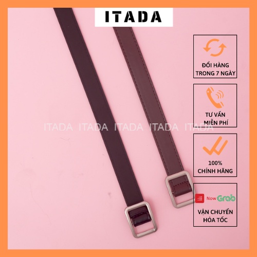 Dây thắt lưng Ulzzang bản 2,3 cm, dây nịt nữ mặt vuông không đục lỗ rất đẹp - TLD015