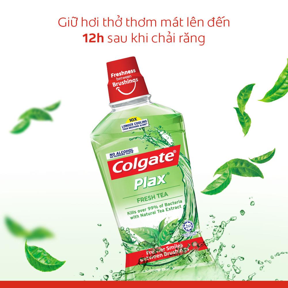[HB gift] Nước súc miệng Colgate kháng 99% vi khuẩn Plax trà xanh 250ml/chai