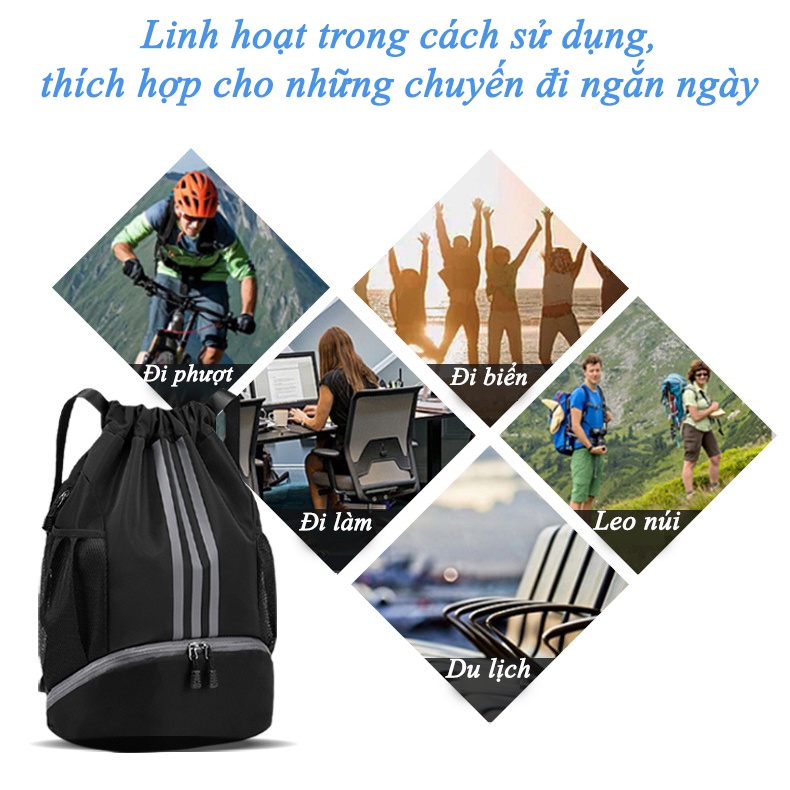 Balo Thể Thao Đá Bóng, Tập GYM, Du Lịch Đa Năng Cao Cấp Chống Thấm Nước