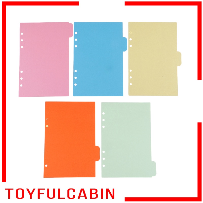 Bộ 5 bìa chia ngăn bằng giấy kraft khổ A5 với thẻ màu nâu thích hợp cho sổ lập kế hoạch/ nhật ký