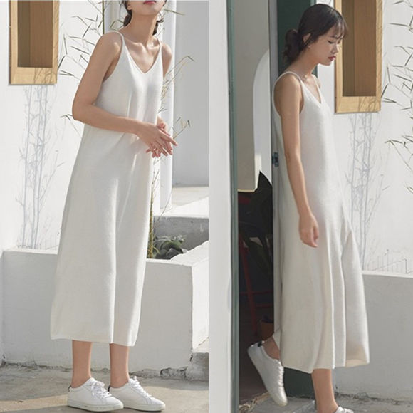 Đầm Ngủ Hai Dây Dáng Dài Size Lớn Phong Cách Hàn Quốc Thời Trang Mùa Hè Quyến Rũ Cho Nữ