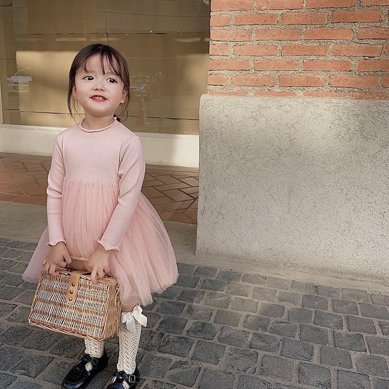 Váy tăm chân voan cổ điển bé gái