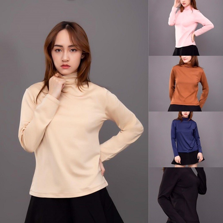 Áo Giữ Nhiệt Nữ Chất Mềm Co Dãn Cao 3 Phân Có ảnh Thật