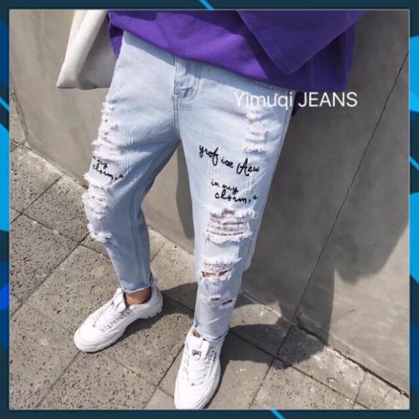 Quần JEAN Nam rách . Mã N15 . Size 27-34 Xịn . . : * : ༝ 2021 " ' ` ^
