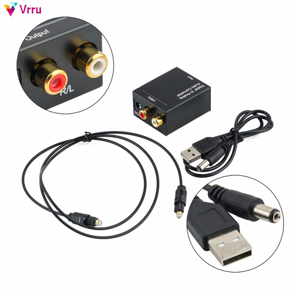 1.5m Digital to Analog Audio Adapter Converter Digital Adaptador Optic Coaxial Toslink Signal to Analog Audio Converter 『Vrru 』