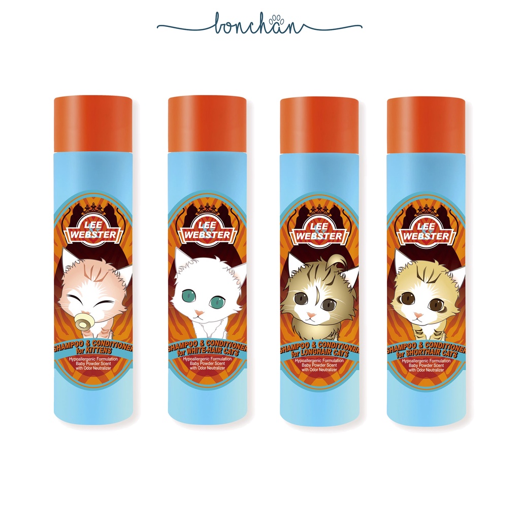 Sữa tắm cho mèo Lee&Webster - Dầu gội & xả cho mọi loại mèo 280g