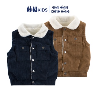 Áo gile lót lông cừu cho bé trai bé gái 27Kids áo ghi lê thu đông cho trẻ 2-10 tuổi BLGI1