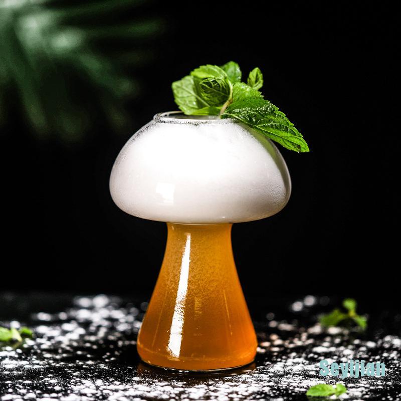 Cốc Thủy Tinh Uống Bia / Cà Phê Hình Nấm Chân Cao