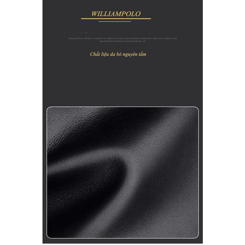 Ví Da Nam Cao Cấp Bóp Nam Da Bò Thật Chính Hãng WILLIAMPOLO -POLO221581