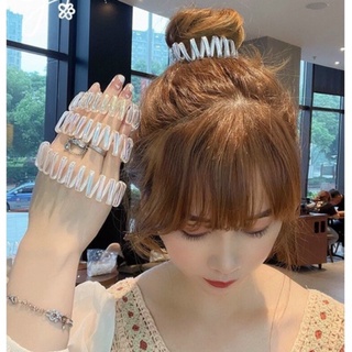 Dây buộc tóc lò xo phản quang dây bản to buộc không gây đau tóc, đứt tóc