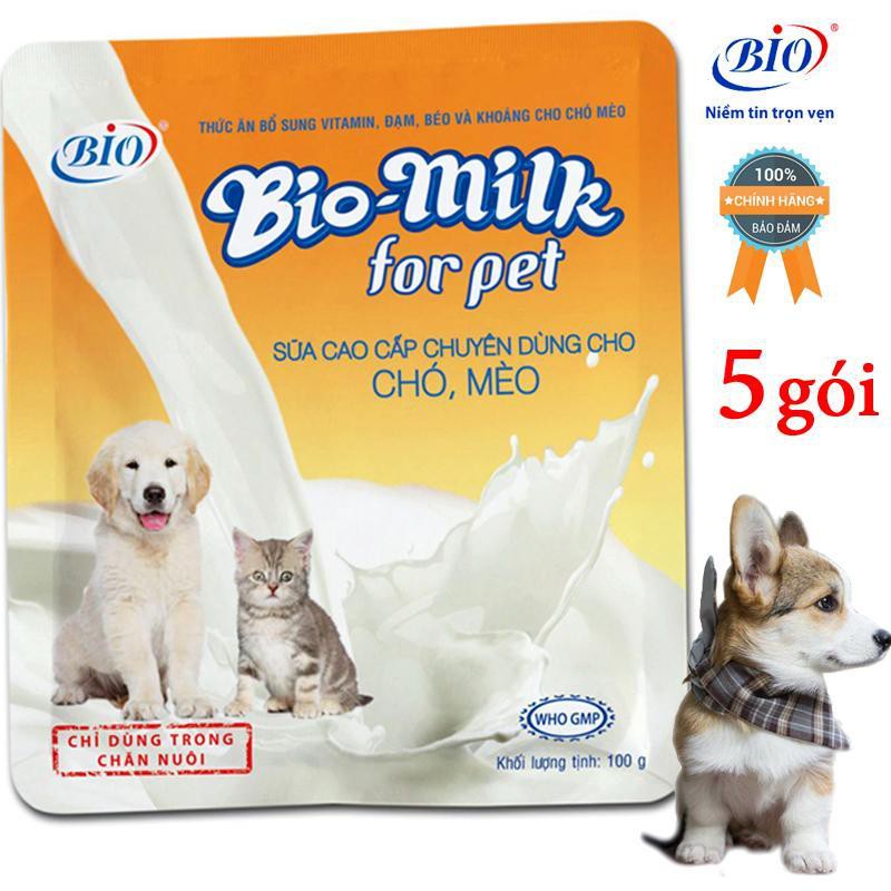 [Mã PET50K giảm Giảm 10% - Tối đa 50K đơn từ 250K] SỮA CHO PET THÚ CƯNG CHÓ MÈO BIO MILK GÓI 100G