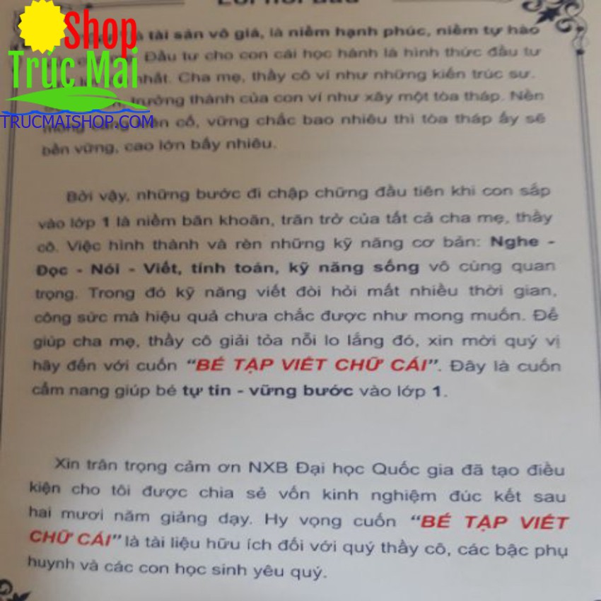 Vở tập viết chữ cái cho bé chuẩn bị vào lớp 1