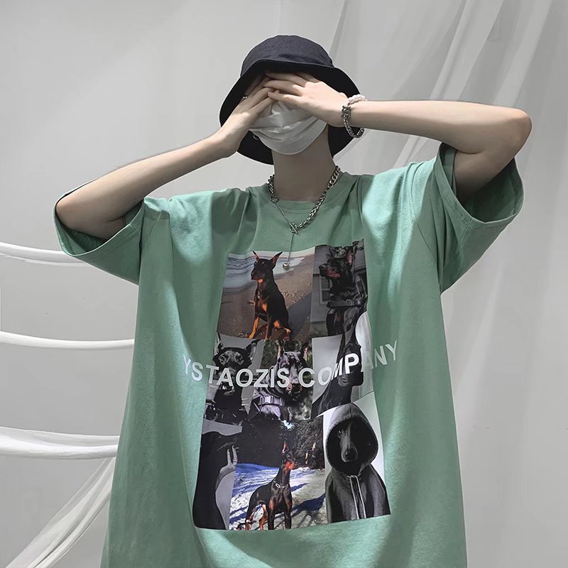 Áo Thun Tay Ngắn Dáng Rộng In Họa Tiết Hoạt Hình Phong Cách Hip Hop Thời Trang Mùa Hè Cho Nam Và Nữ M-8XL