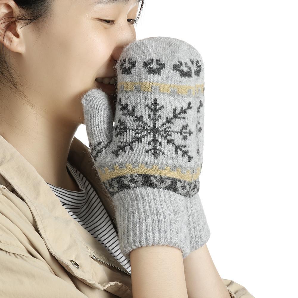 Găng Tay Dệt Kim Dày Dặn Giữ Ấm Thời Trang