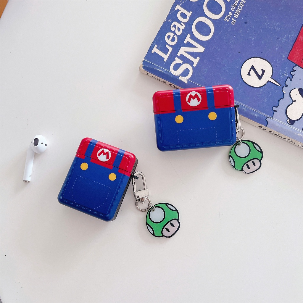 Vỏ Bảo Vệ Hộp Sạc Tai Nghe Bluetooth AirPods 1 2 pro 3 2021 gen3 Bằng Tpu Dẻo Họa Tiết Hoạt Hình Mario Dễ Thương Chống Sốc / Rơi