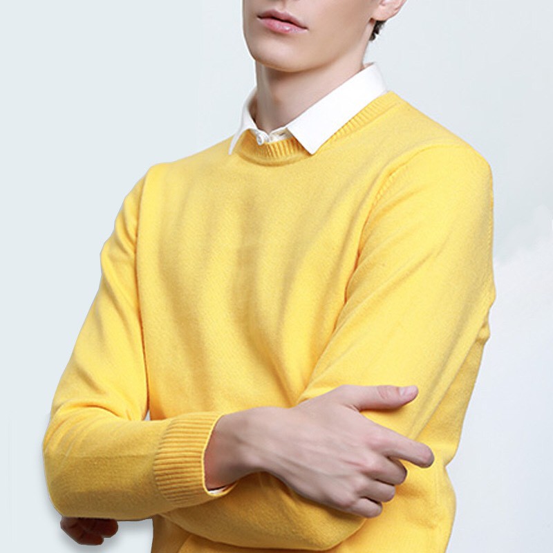 Áo len nam cổ tròn