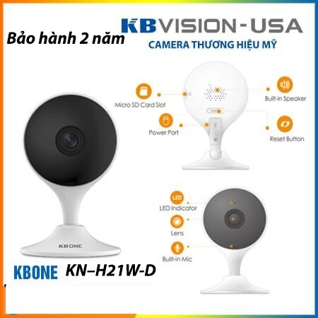 Camera IP hồng ngoại không dây 2.0 Megapixel KBVISION KBONE KN-H21W đổi thành KN-H21W-D