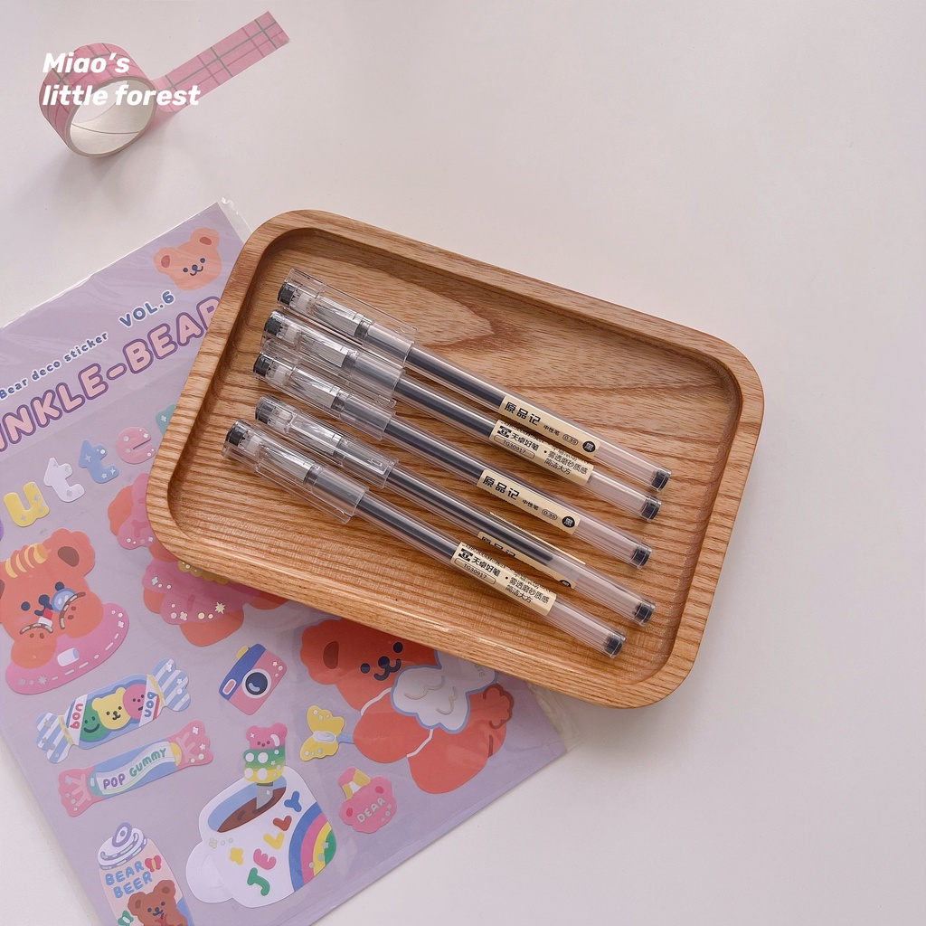 Bút gel MIAO'S LITTLE FOREST bút mực gel màu đen 0.5mm thiết kế đơn giản MPE2203