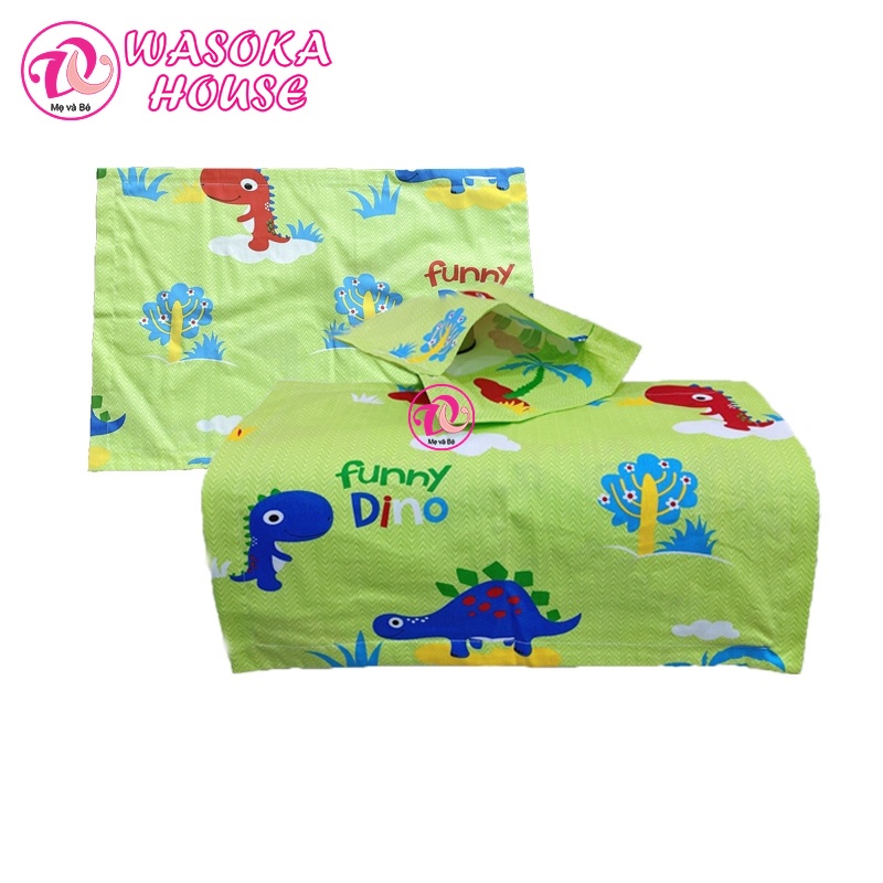 Vỏ áo gối nằm trẻ em, vải cotton Thắng Lợi mềm, mát, nhiều họa tiết hoạt hình đáng yêu thân thiện