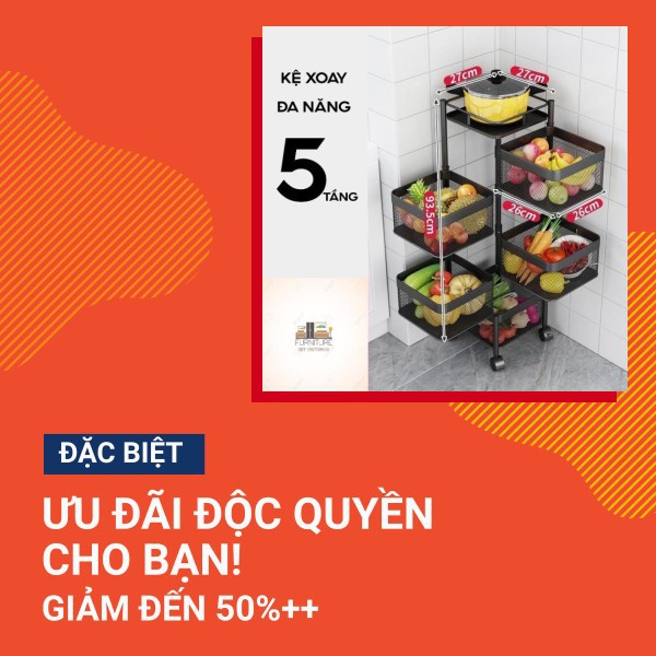 Kệ Đa Năng ✨FREESHIP✨ Kệ Sắt Vuông Xoay 360* - Chất Liệu Thép Không Gỉ Có Bánh Xe Di Chuyển Siêu Tiện Ích