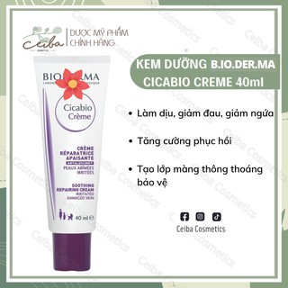 Kem dưỡng ẩm phục hồi và làm dịu da kích ứng B.I.O.D.E.R.M.A Cicabio Creme 40ml