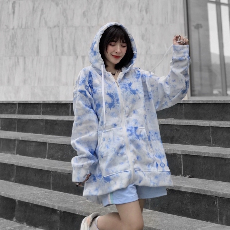 Áo khoác hoodie dây kéo zip chất nỉ lót bông, áo khoác chống nắng, áo khoác ấm form rộng cho cả nam và nữ