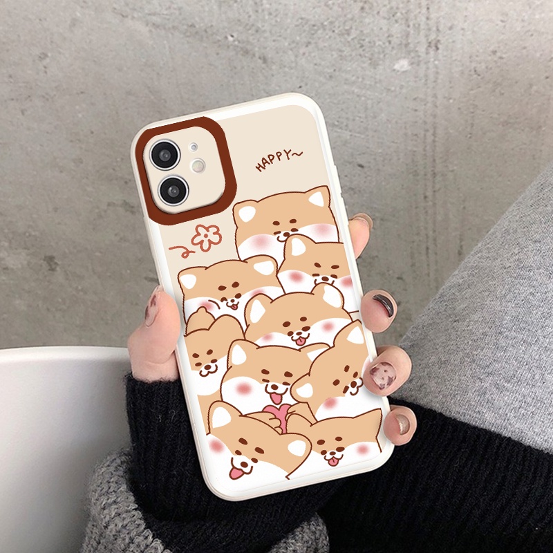 Ốp iphone cạnh vuông bo viền Chó vàng dễ thương cho 11/11pro/11promax/6/7/8/plus/x/xr/xsmax/12 pro max/13 pro max-g53