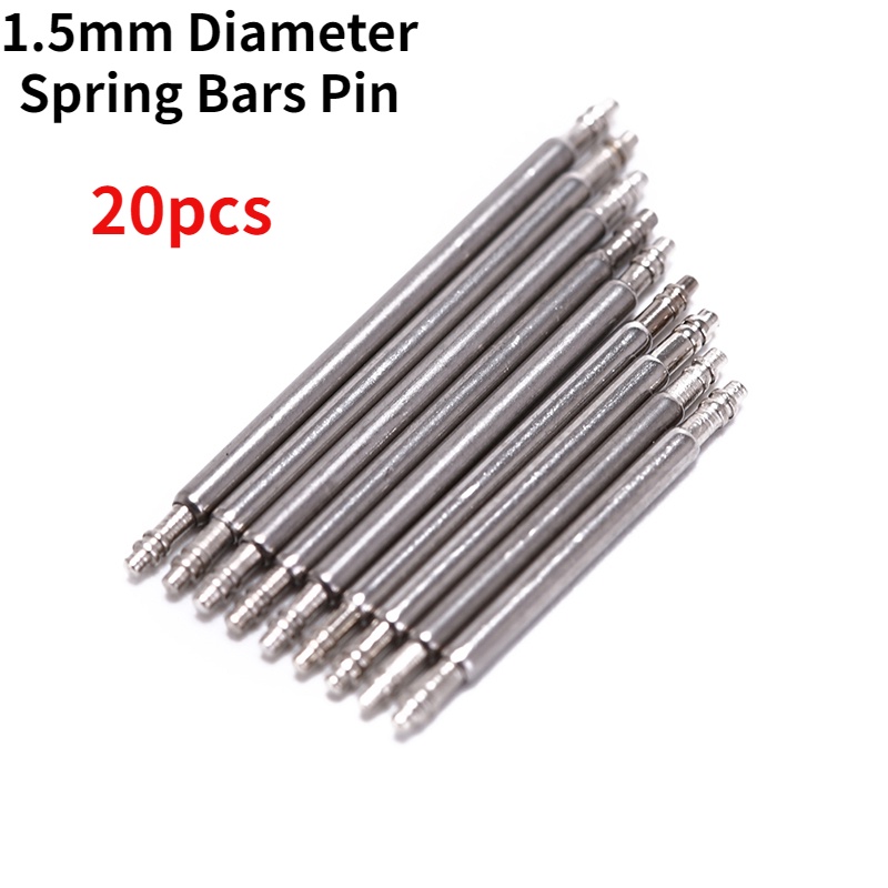 Bộ 20 Chốt Lò Xo 1.5mm Dài 20mm 22mm Bằng Thép Không Gỉ Dùng Sửa Chữa Đồng Hồ