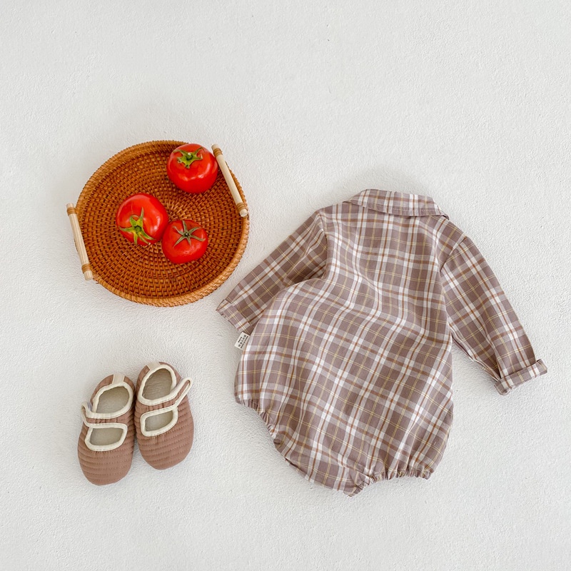 Bộ Áo Liền Quần Dài Tay Giả Vest Có Nơ Mặt Cười Cho Bé Trai