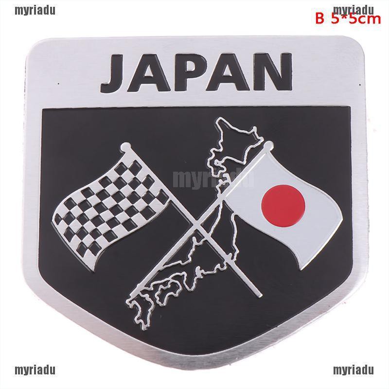 Miếng sticker hình huy hiệu cờ nhật bản dùng trang trí xe độc đáo
