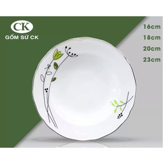 ĐĨA SÂU HOA MẦM (CỎ MAY MẮN) - HÀNG GIA DỤNG - GỐM SỨ CK