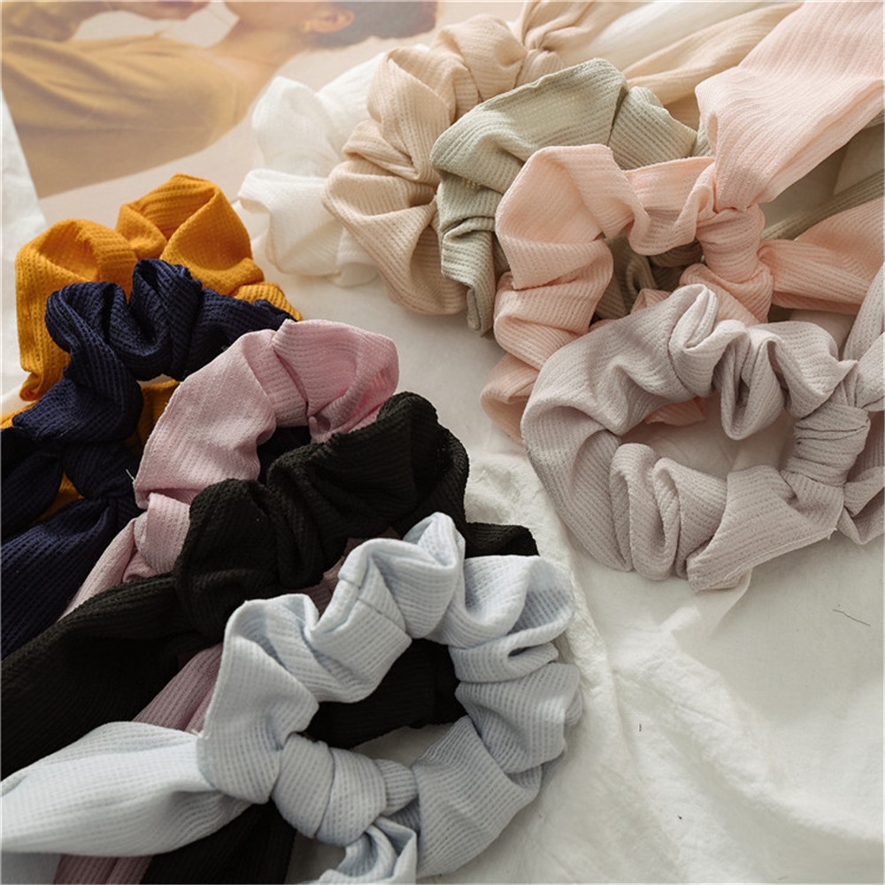 dây cột tóc màu trơn ruy băng xinh xắn cho nữ