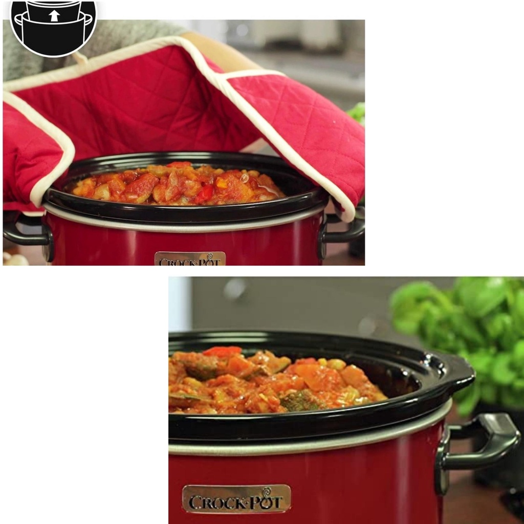 Nồi nấu chậm CROCK POT đỏ 3.5L - Nồi hầm chậm